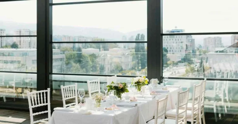 Image of dining scene at rooftop.