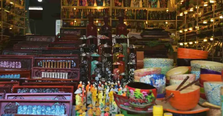 Image showcasing items in a souvenir shop.