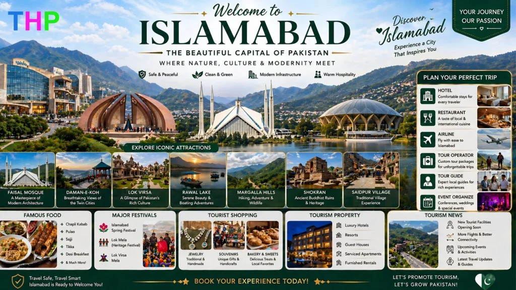 Image showcasing range of Tourism services in Islamabad.